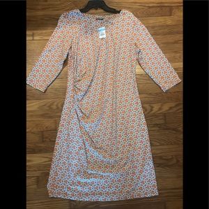 J. McLaughlin NWT XL Dress in Orange Cream Print
